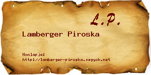 Lamberger Piroska névjegykártya