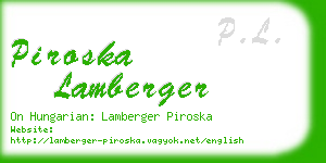 piroska lamberger business card